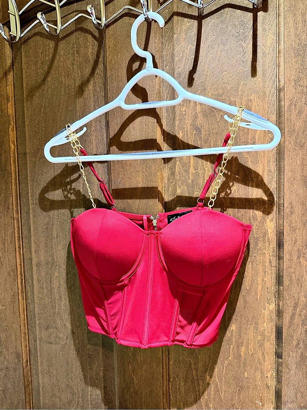 Gypsy Corset Crop Top in Red Size Medium Like New